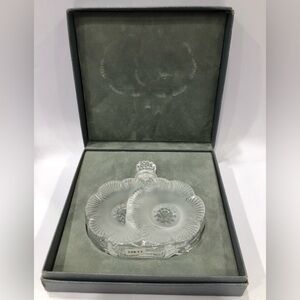 Lalique Vintage Rare 2 FLEURS PERFUME Crystal BOTTLE Signed Original Box